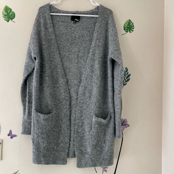 Aritzia Wilfred Free open front Cardigan women’s Gray sweater Size S - Picture 2 of 6